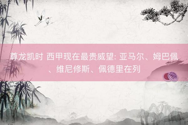 尊龙凯时 西甲现在最贵威望: 亚马尔、姆巴佩、维尼修斯、佩德里在列