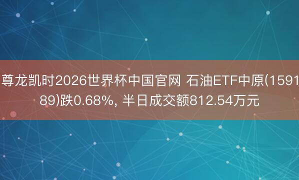 尊龙凯时2026世界杯中国官网 石油ETF中原(159189)跌0.68%， 半日成交额812.54万元