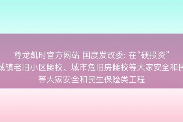 尊龙凯时官方网站 国度发改委: 在“硬投资”方面优先复旧城镇老旧小区雠校、城市危旧房雠校等大家安全和民生保险类工程