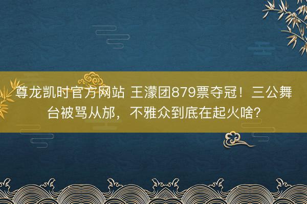 尊龙凯时官方网站 王濛团879票夺冠！三公舞台被骂从邡，不雅众到底在起火啥？