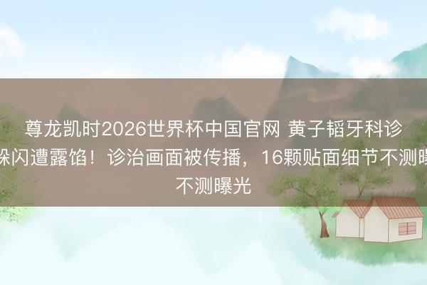 尊龙凯时2026世界杯中国官网 黄子韬牙科诊所躲闪遭露馅！诊治画面被传播，16颗贴面细节不测曝光