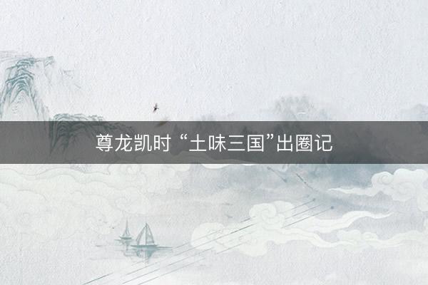 尊龙凯时 “土味三国”出圈记