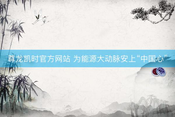 尊龙凯时官方网站 为能源大动脉安上“中国心”