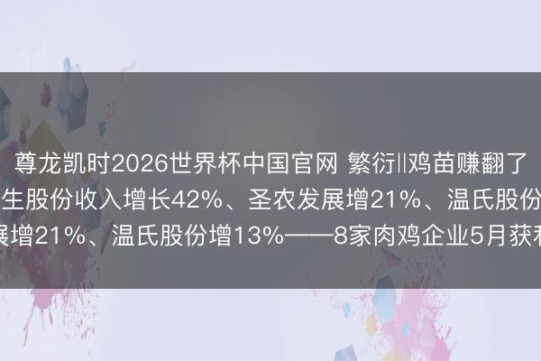 尊龙凯时2026世界杯中国官网 繁衍‖鸡苗赚翻了， 鸡肉稳增长! 丨5月益生股份收入增长42%、圣农发展增21%、温氏股份增13%——8家肉鸡企业5月获利单出炉