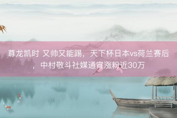 尊龙凯时 又帅又能踢，天下杯日本vs荷兰赛后，中村敬斗社媒通宵涨粉近30万